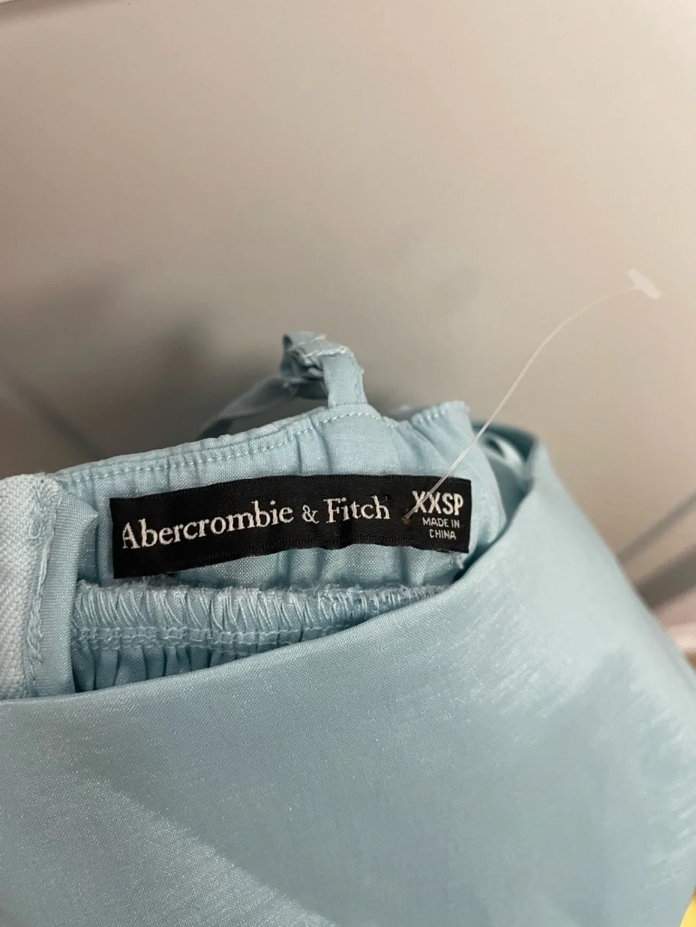 A&F Drama Bow-Back Taffeta Maxi Dress Light Blue Summer Wedding Modern Romantic
